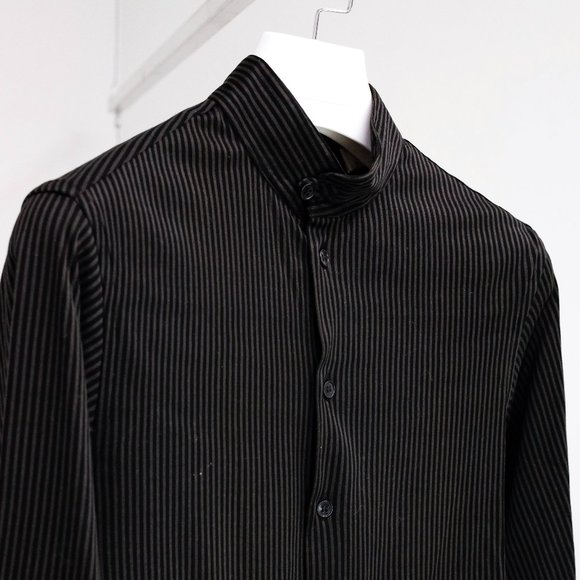Armani Collezioni Black Pinstripe Shirt - Picture 3 of 10